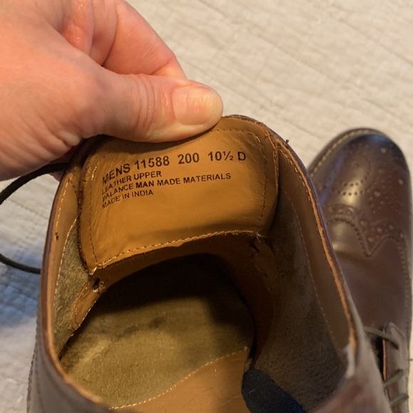 Florsheim Only Macy's Men's 11588 200 Size 10 1/2 D Brown Wingtip Dress Shoes - Picture 3 of 6